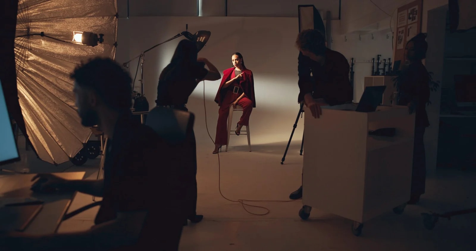 En studio pendant un shooting